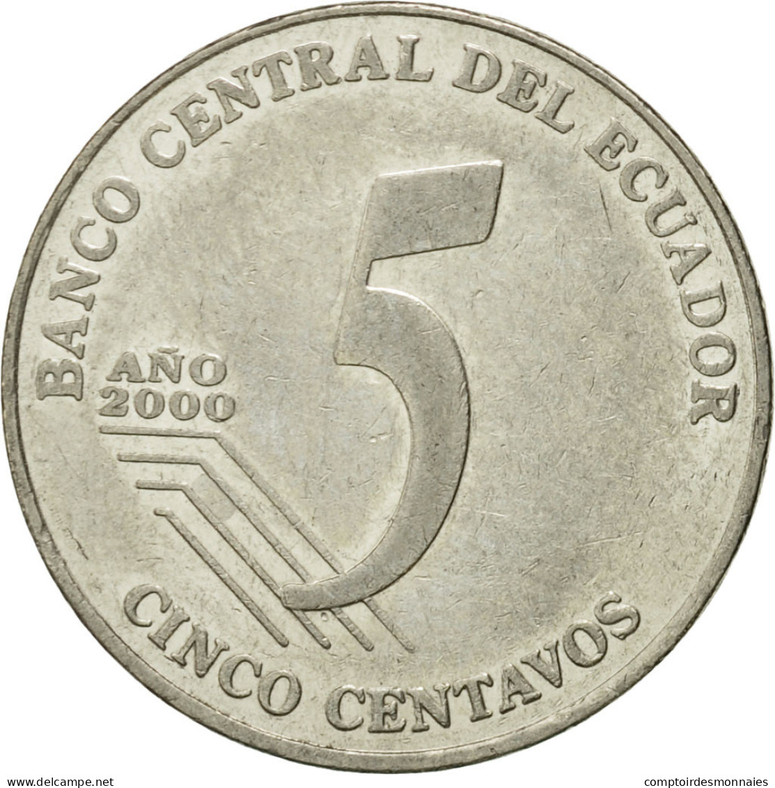 Monnaie, Équateur, 5 Centavos, Cinco, 2000, TTB, Steel, KM:105 - Ecuador