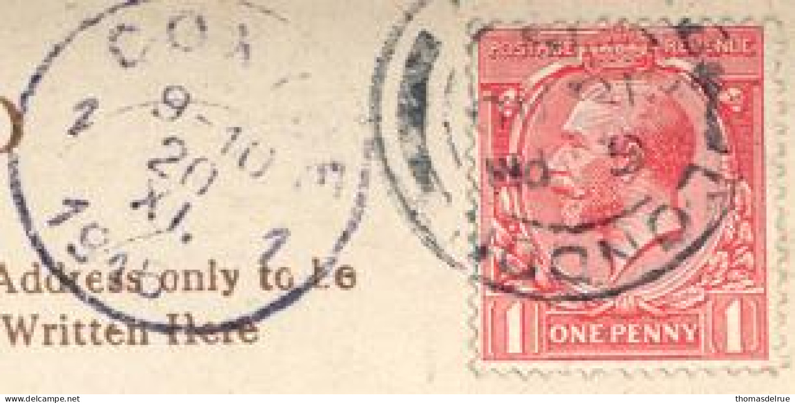 Fa108:CP:WIMBLRDON: ONE PENNY: > 1 COXYDE 1 20 XI 1915  Niet Bezet België - Zona Non Occupata