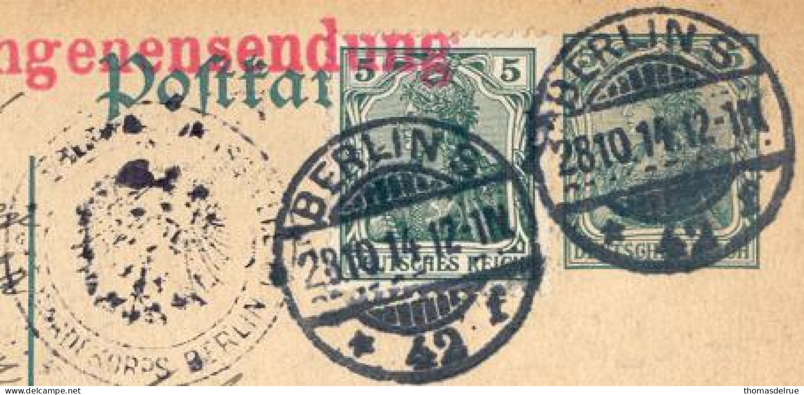 Fk52:Kriegegefangensendun G   / GERMANIA !BERLIN 28.10.14 : Bijgefrankeerde Postkaart Voor De Dienst Krijgsgevangene - Prisonniers