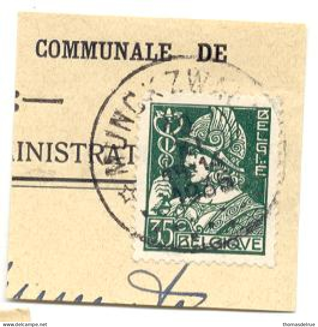 Rs216:N°340 Op Fragm:sterstempel:*MUNCKZWALM* - 1932 Cérès Et Mercure