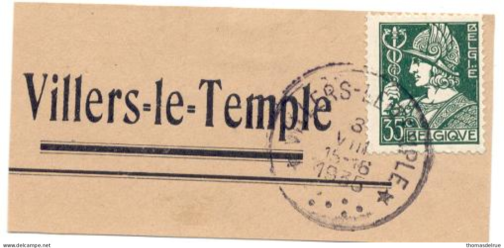 Rs207:N°340 Op Fragm:sterstempel:*VILLERS-LE-TEMPLE* - 1932 Ceres Y Mercurio