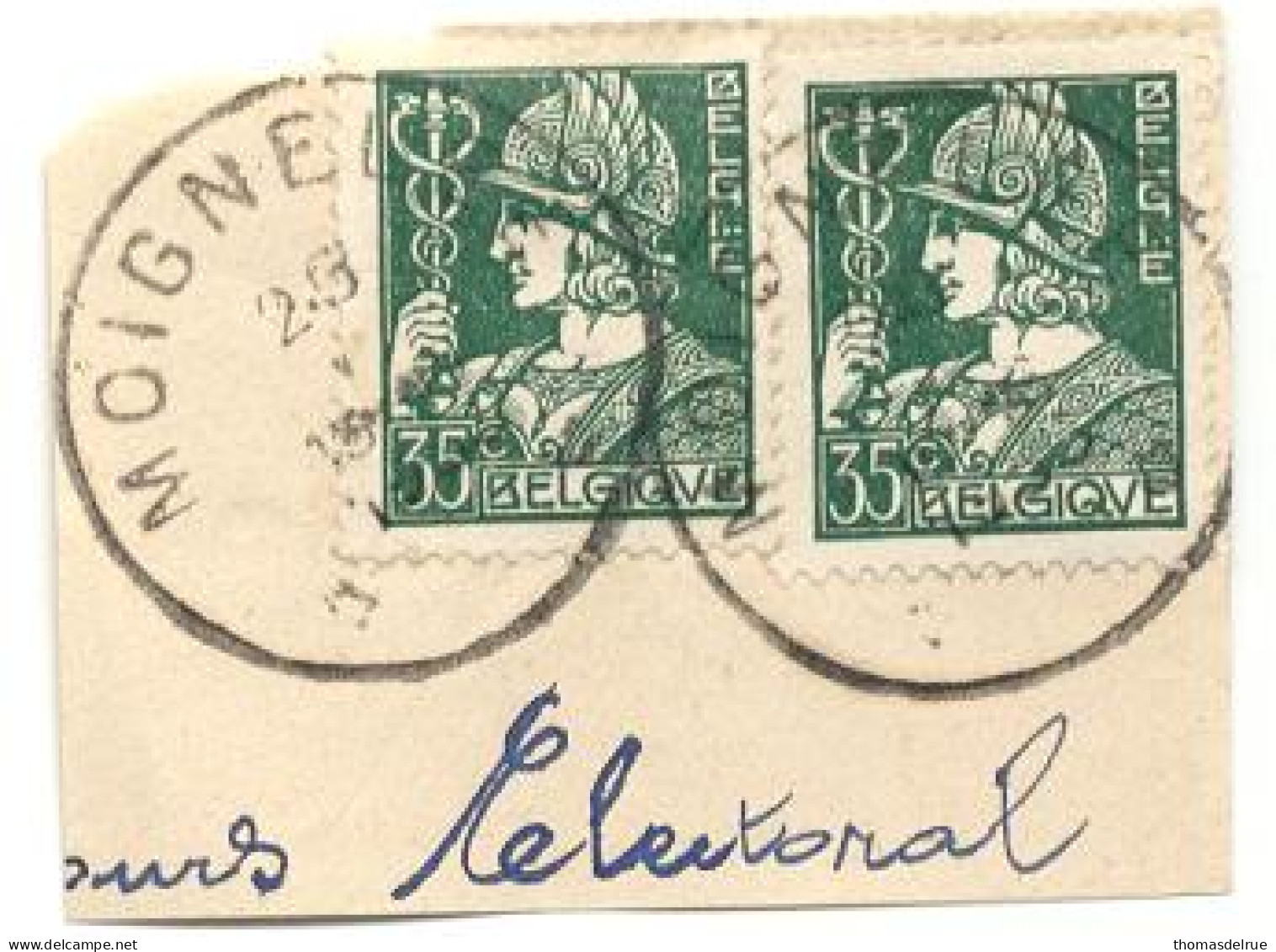 Rs214:N°340 Op Fragm:sterstempel:*MOIGNELEE* - 1932 Ceres Y Mercurio