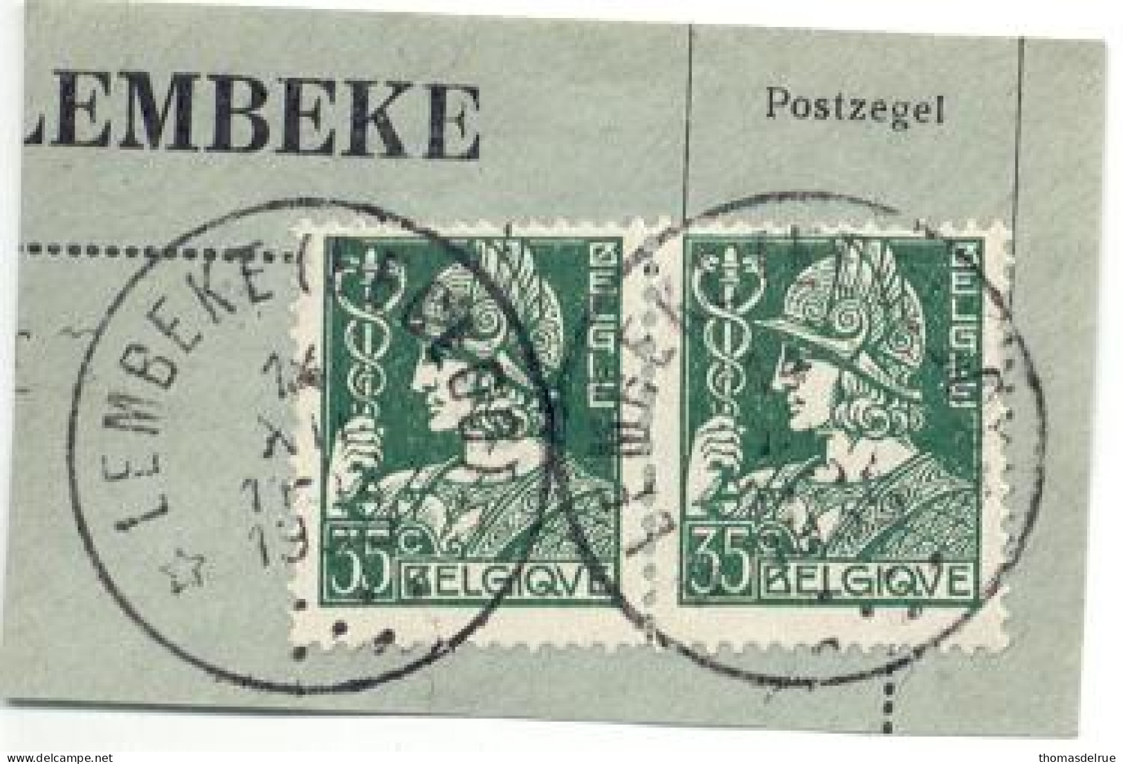 Rs209:N°340 Op Fragm:sterstempel:*LEMBEEK(EECLOO)* - 1932 Cérès Et Mercure