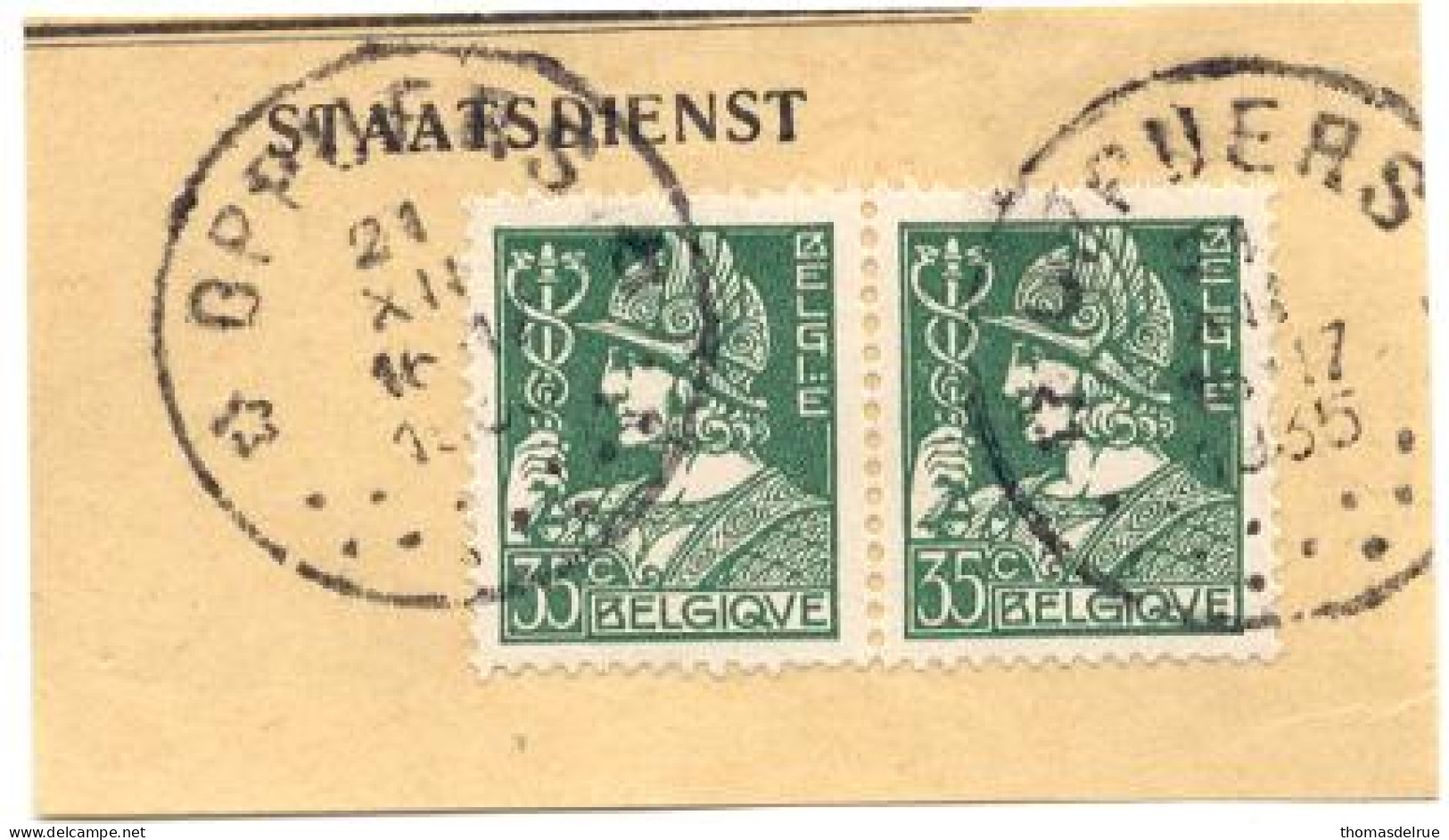 Rs210:N°340 Op Fragm:sterstempel:*OPPUERS* - 1932 Ceres Und Mercure