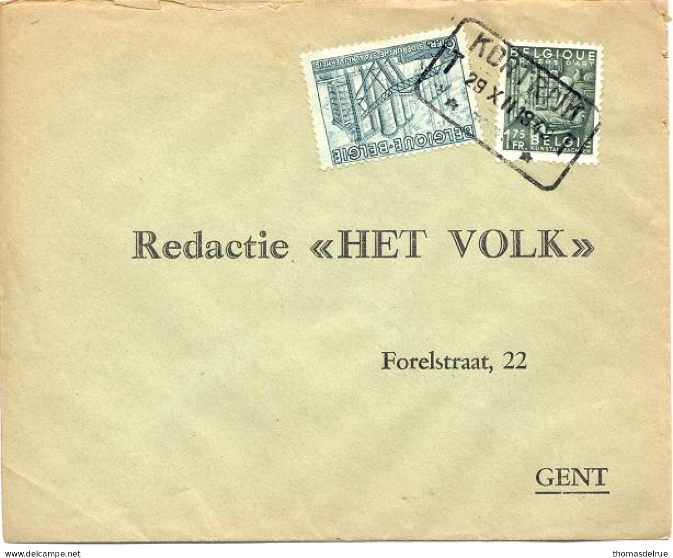 El135:Expresbrief:N°768&N°N°772:KORTRIJK:29.XII.1949 - 1948 Exportation