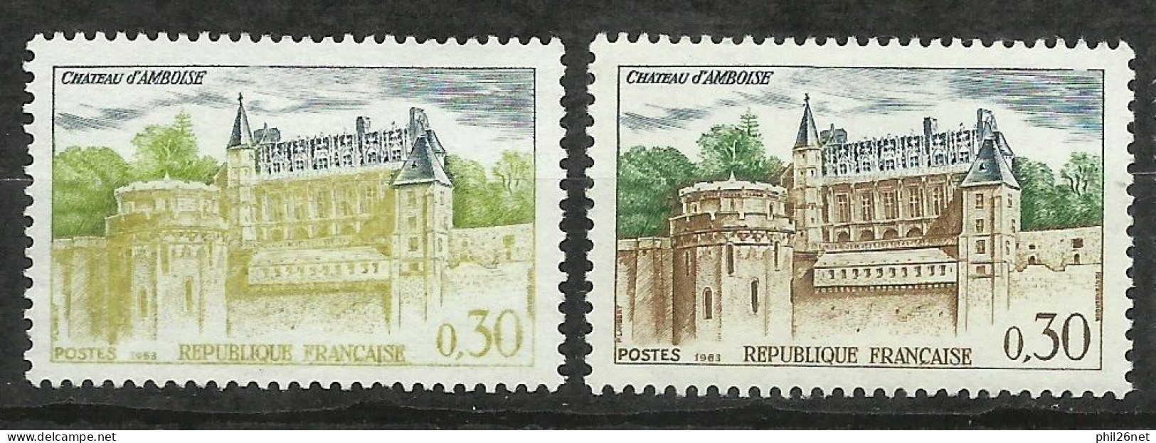 France N°1390 Château D'Amboise Jaune Vert Et Gris Neuf (*) B/TB  Timbre Type Sur Les Scans Pour Comparer Soldé ! ! ! - Nuovi