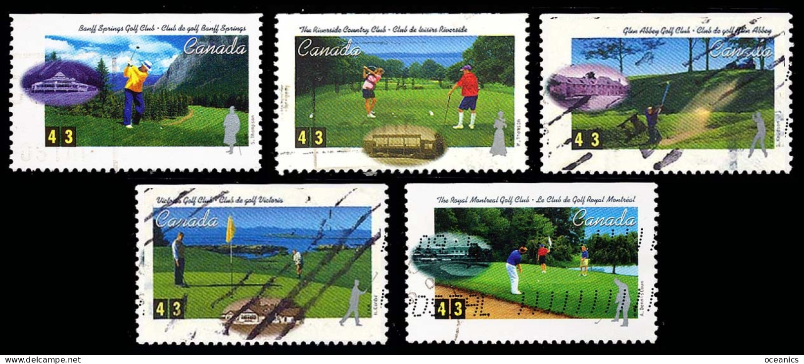 Canada (Scott No.1553-57 - Golf) (o) Série / Set - NOTE / B/B - Oblitérés