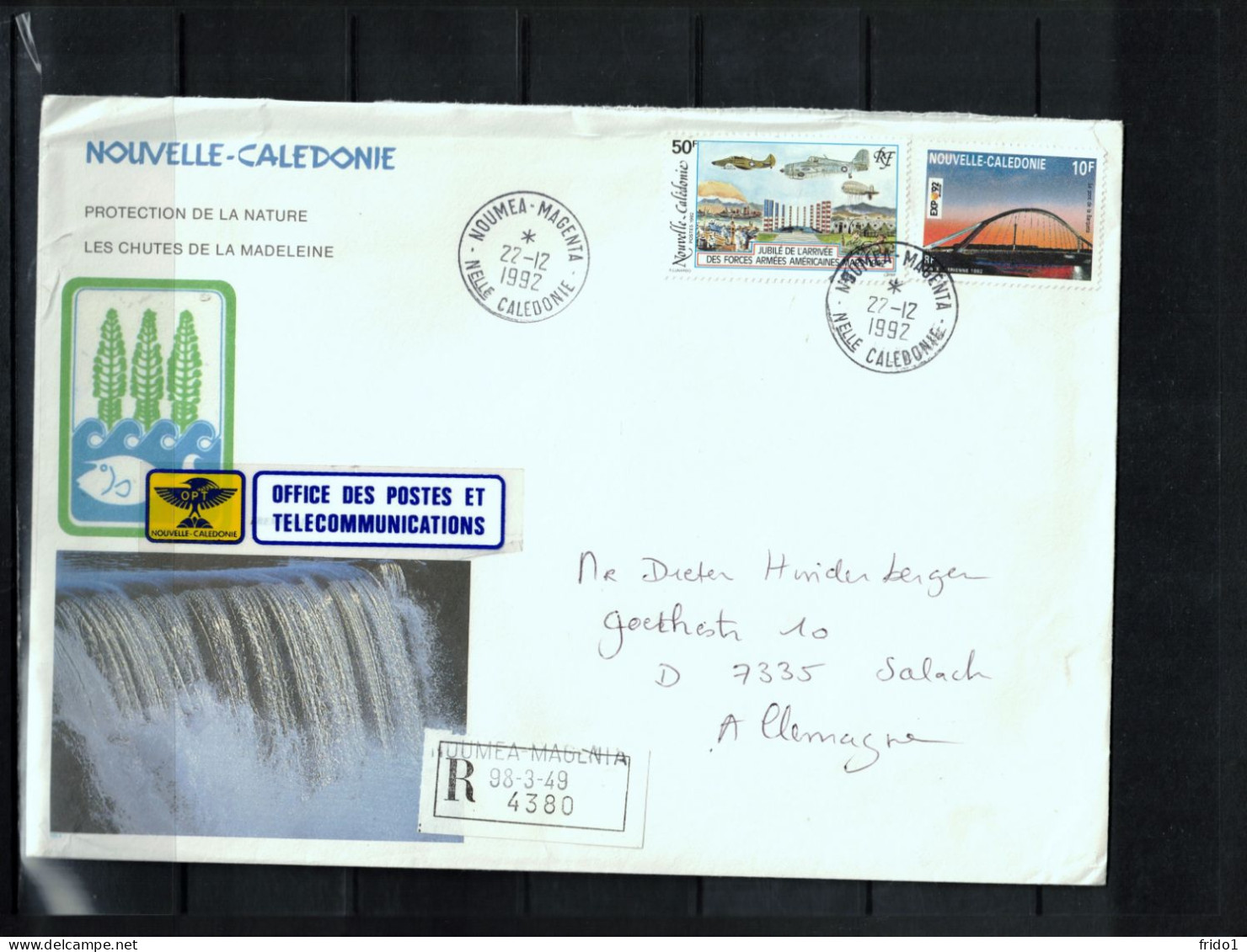 New Caledonia / Nouvelle Caledonie 1992 Interesting Registered Letter - Cartas & Documentos