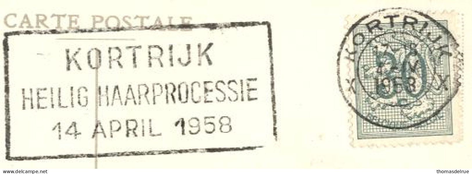 Ik43:KORTRIJK X: KORTRIJK HEILIG HAARPROCESSIE 14 APRIL 1958 - 1951-1975 León Heráldico