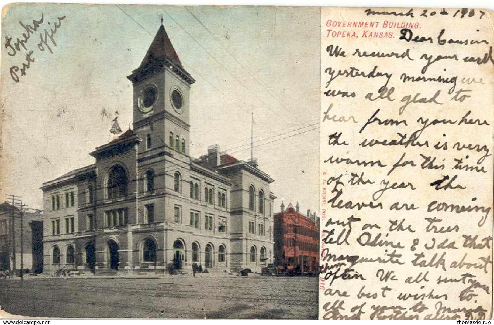 Am117:Gouvernement Building, TOPEKA;Kansas ( 2nd Choice) - Sonstige & Ohne Zuordnung