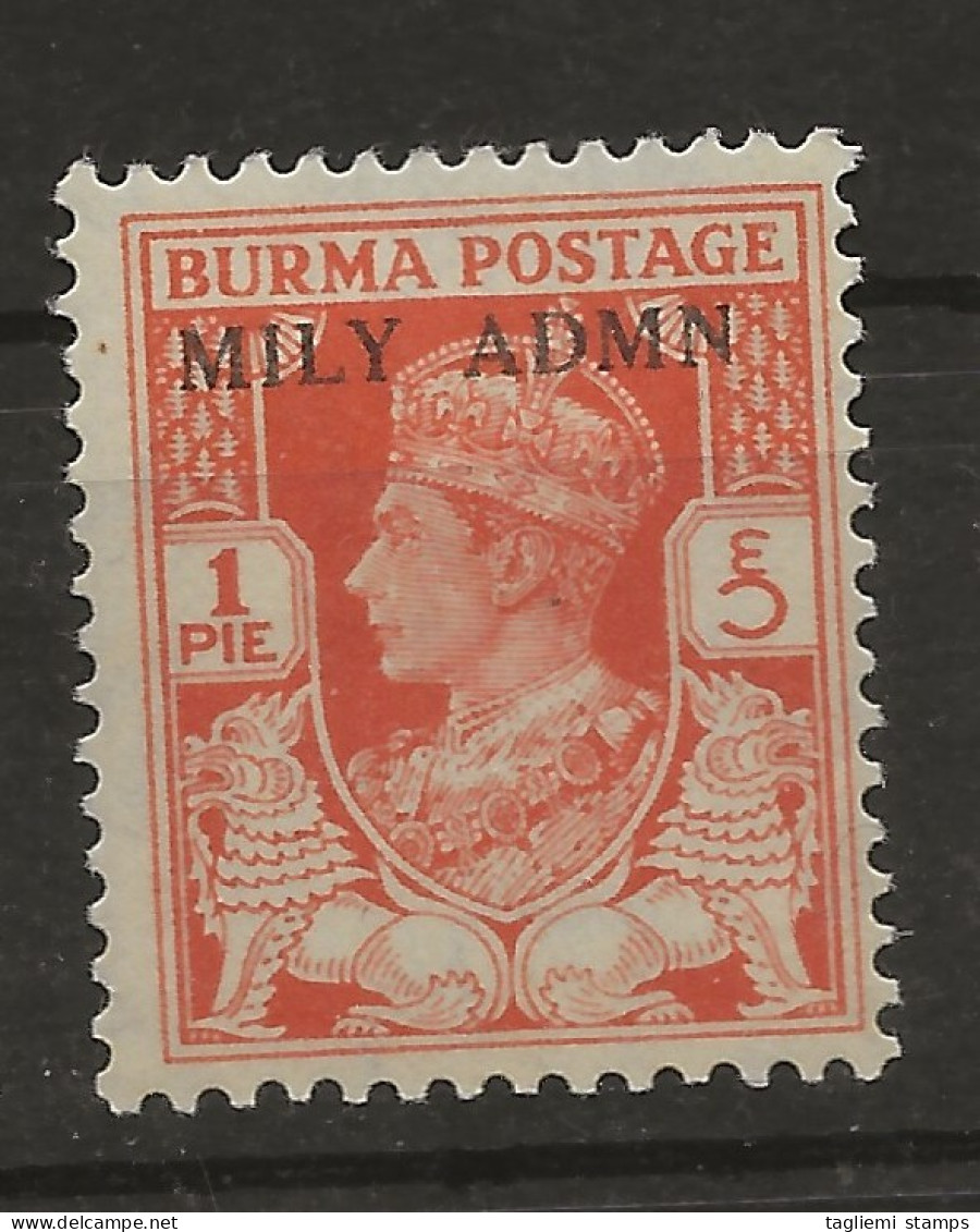 Burma - British Military Administration, 1945, SG  35, Mint Hinged - Burma (...-1947)