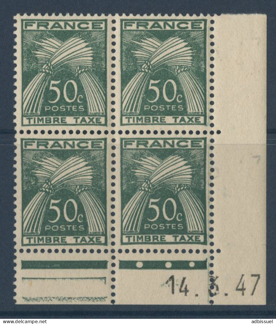 TAXE N° 80 Neuf ** (MNH) Cote 125 € Coin Daté Du 14/3/47 TB - Portomarken