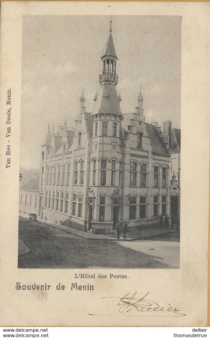 Op-681: Souvenir De Menin L'Hôtel Des Postes Van Hee- Van Daele , Menin: N°53-tab: E11 MENIN 1901 > Gand - Menen