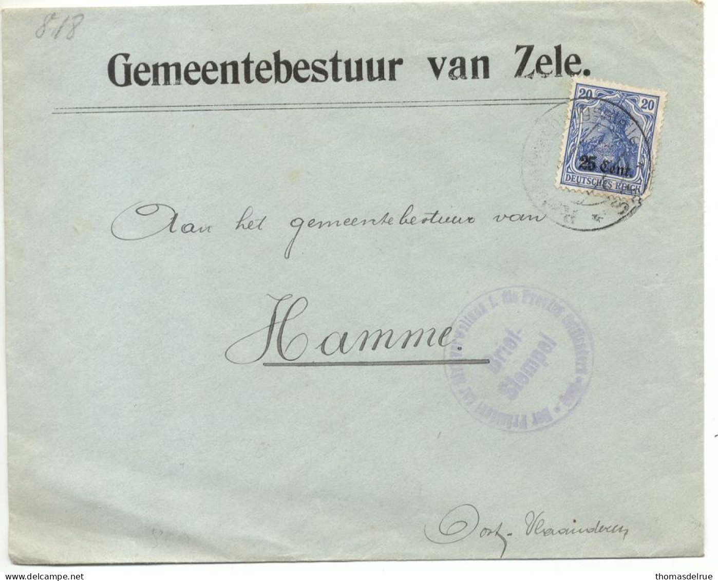 Fa69:BZ31Gemeentebestuur ZELE Naar HAMME - OC26/37 Territoire Des Etapes