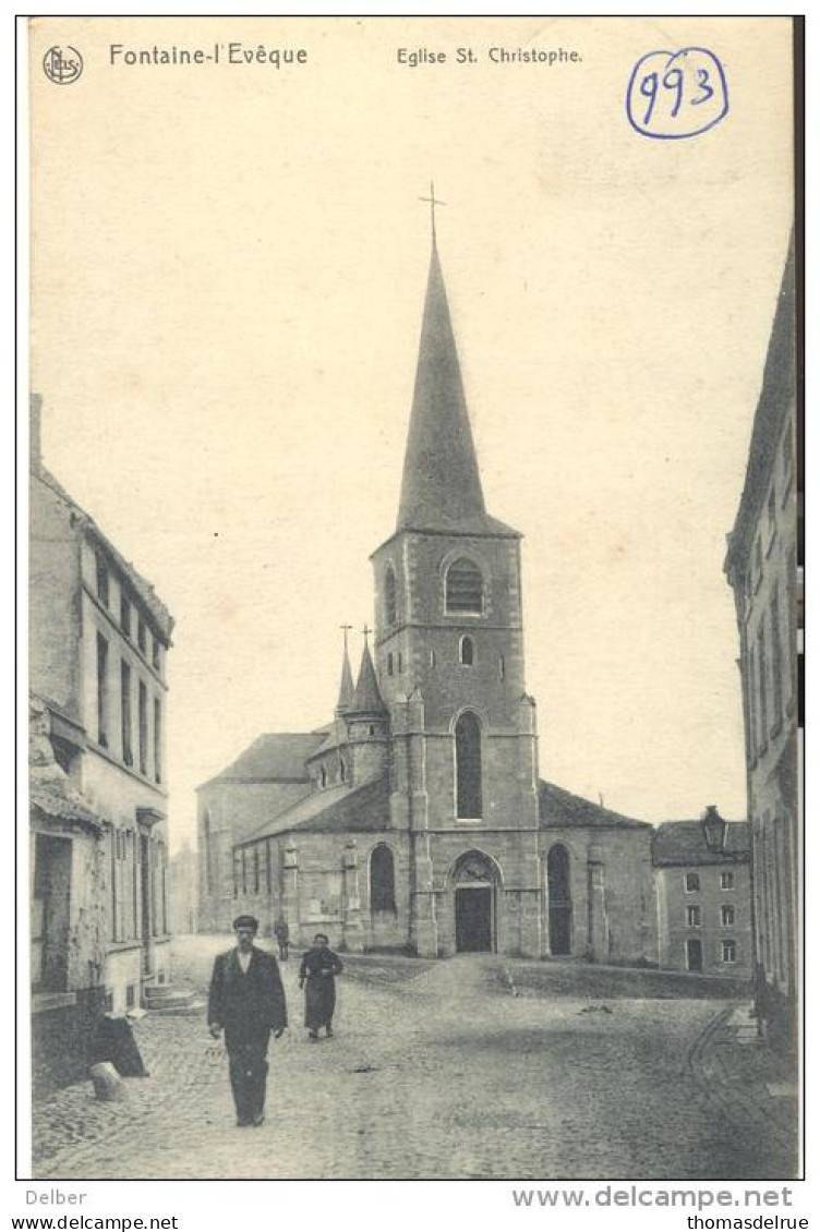 Op902:  Nels FONTAINE-L'EVEQUE - Eglise St.Christophe : 1909 - Fontaine-l'Eveque