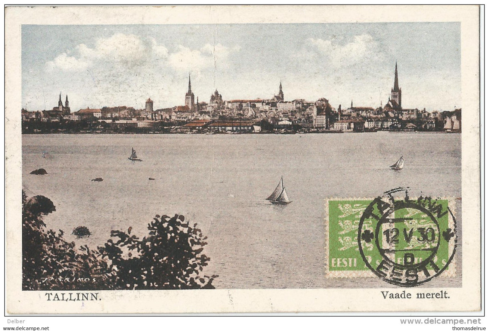 5pk685: TALLINN. Vaade Merelt + 2x N° 98 : TALLIN 12 -V.30 D EESTI > Anvers Belgique 1930 - Estonie