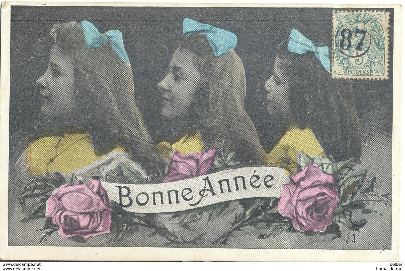 _5Tx890: 5ct Blanc Met N°87 / Bonne Année > Paris XI - 1900-29 Blanc