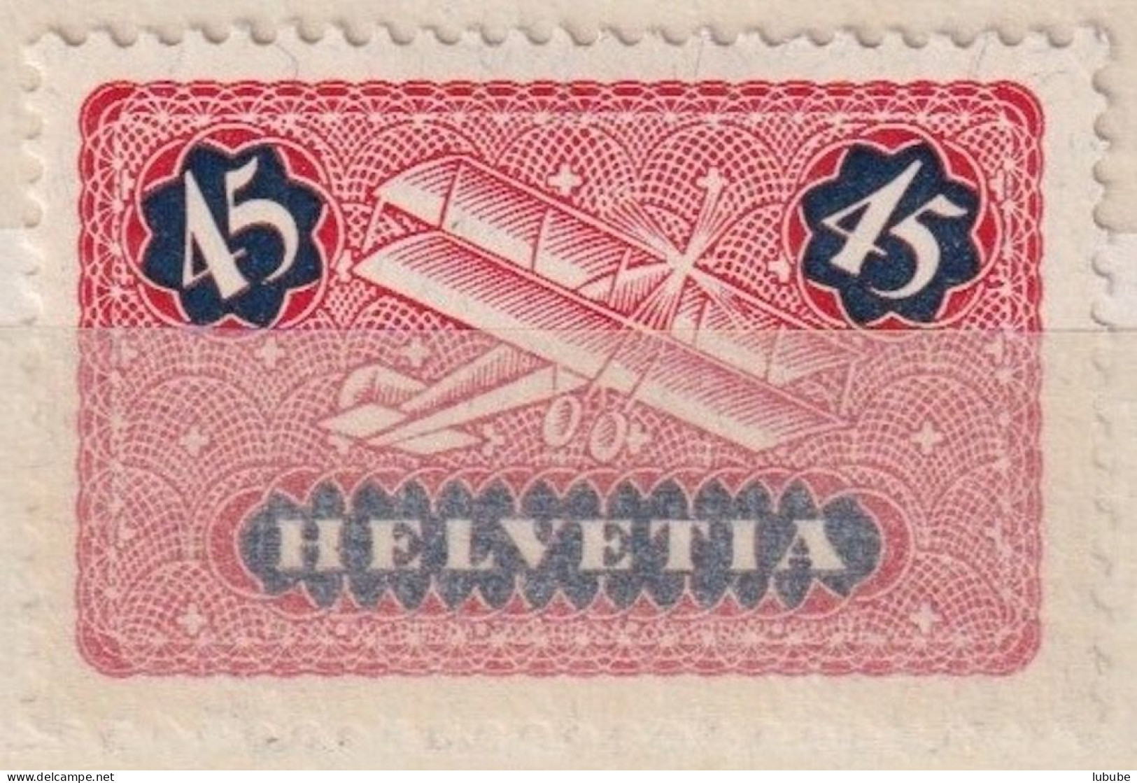 Doppeldecker F8, 45 Rp.rot/dunkelblau *        1923 - Nuovi