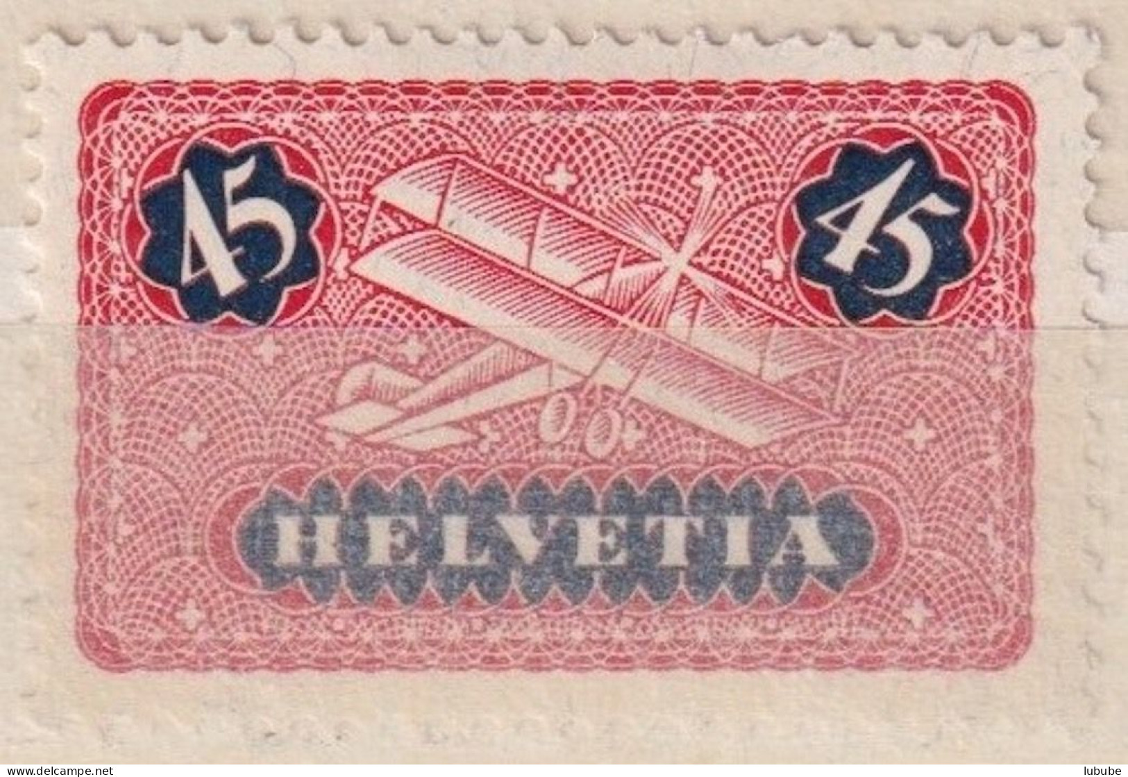 Doppeldecker F8, 45 Rp.rot/dunkelblau *        1923 - Neufs