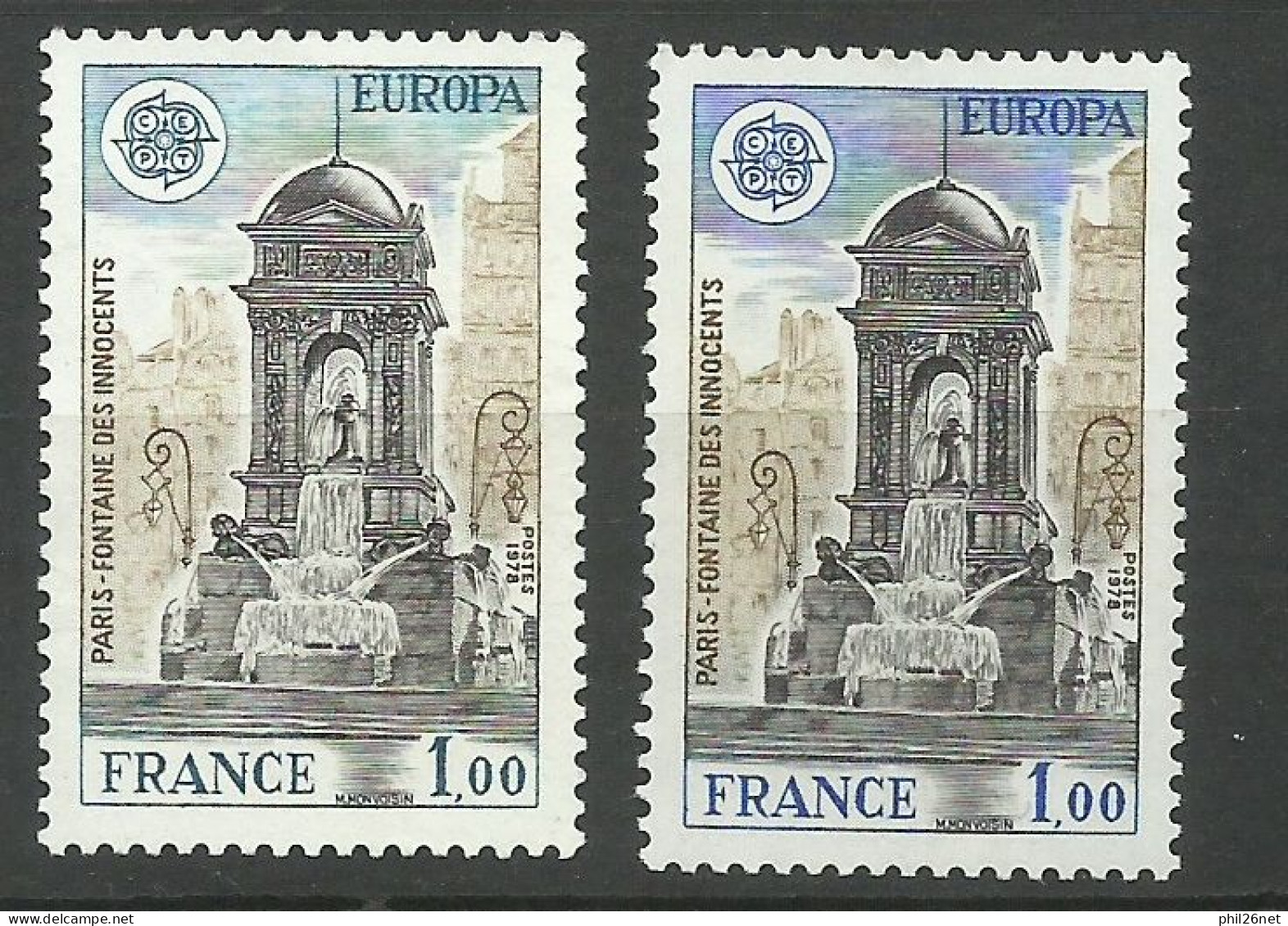 France N°2008 Europa  1978 Bleu Clair, Gris Et Ocre   Neuf (*) B/TB  Timbre Type Sur Les Scans Pour Comparer Soldé ! ! ! - 1978