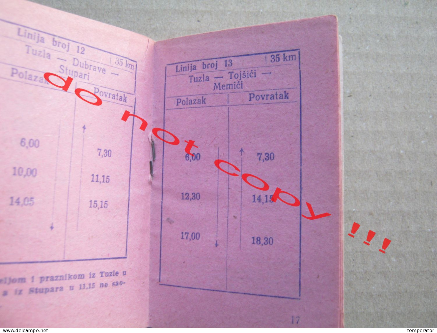 Bus Timetable, Red Voznje - SFRJ Yugoslavia, Bosnia, Tuzla ( 1966 ) 32 Pages - Europa