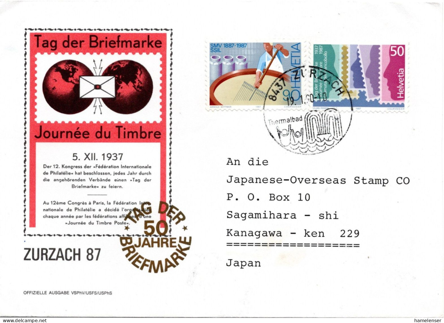 71774 - Schweiz - 1990 - 90Rp SMV MiF A LpBf ZURZACH -> Japan, Fehlgeleitet Nach PORT-AU-PRINCE (Haiti) - Storia Postale