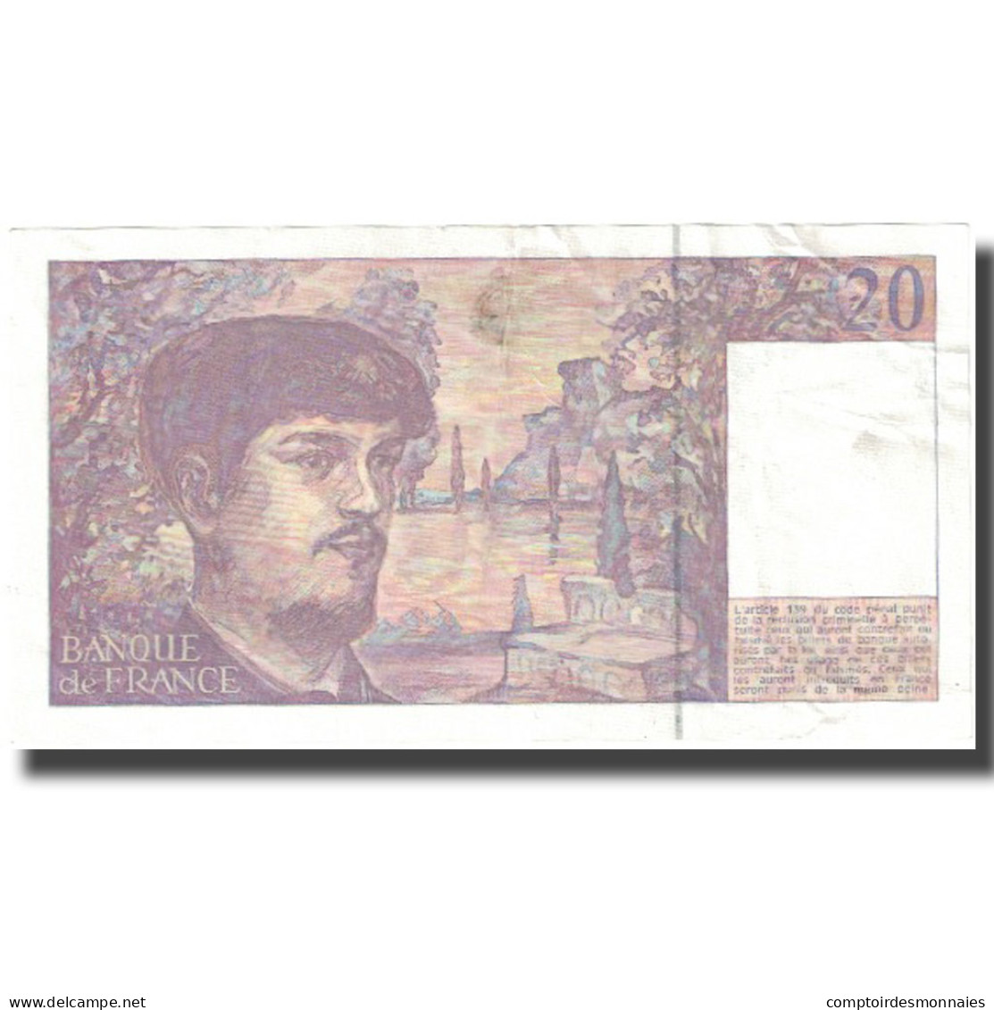 France, 20 Francs, Debussy, 1993, TTB, Fayette:66 Bis.4, KM:151f - 20 F 1980-1997 ''Debussy''