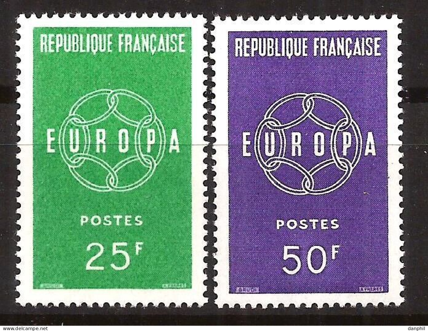 France 1959 Europa CEPT (**)  Mi 1262-63 M€2,50; Y&T 1218-19- €3,30 - 1959