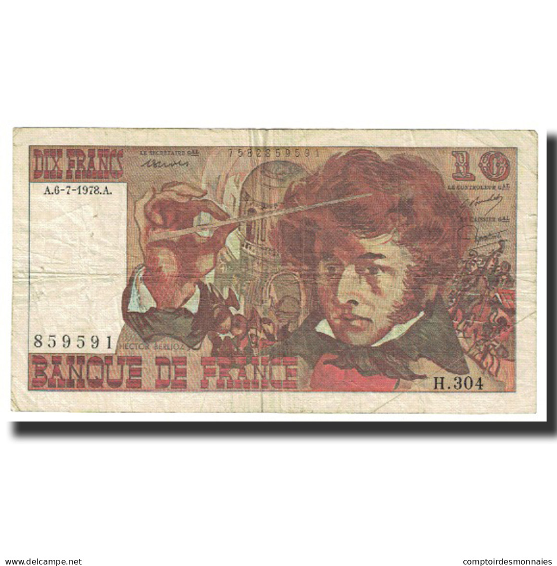 France, 10 Francs, Berlioz, 1978, 1978-07-06, TB+, Fayette:63.24, KM:150c - 10 F 1972-1978 ''Berlioz''