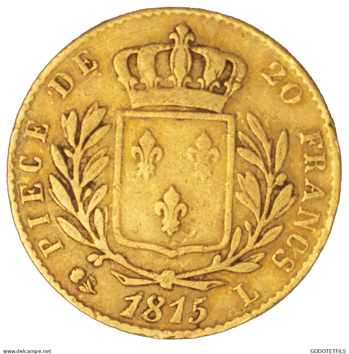 Louis XVIII-20 Francs 1815 Bayonne - 20 Francs (or)