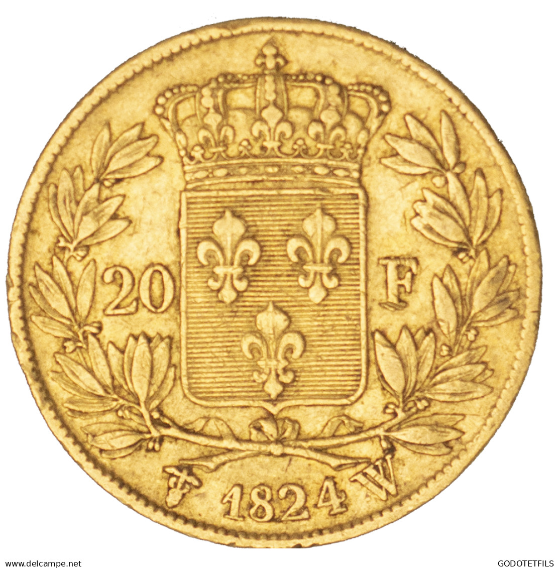 Louis XVIII-20 Francs 1824 Lille - 20 Francs (oro)