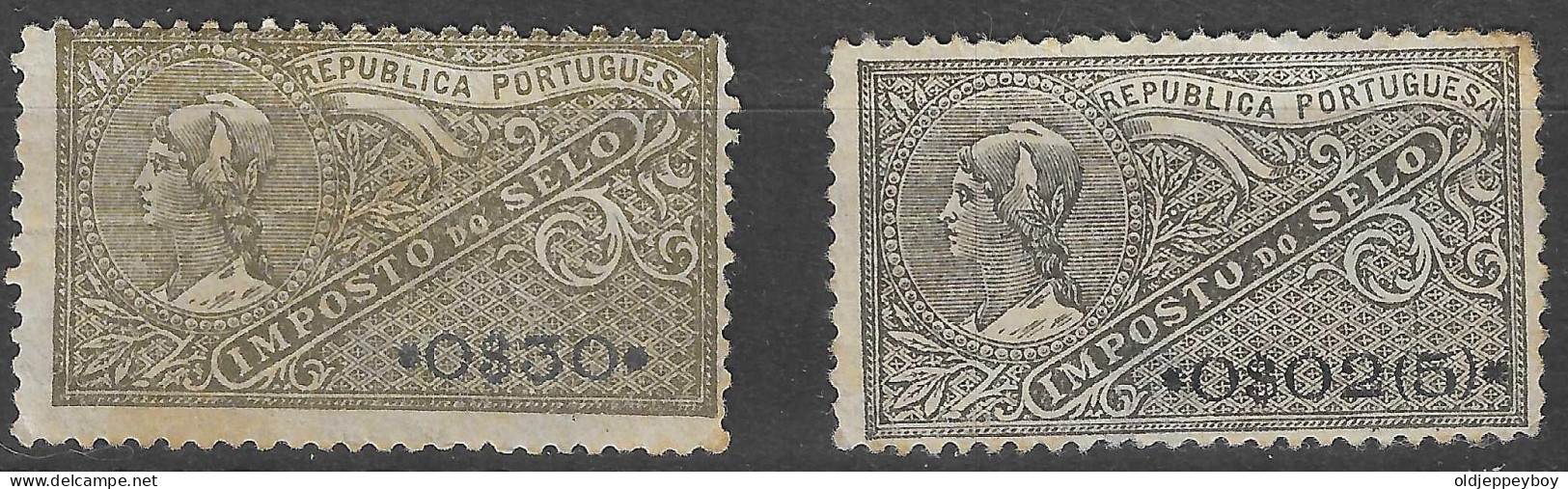  PORTUGAL; 1900s 2 Early Mint  Revenue Fine Mint Estampilha Fiscal E Imposto De Selo  - Ongebruikt