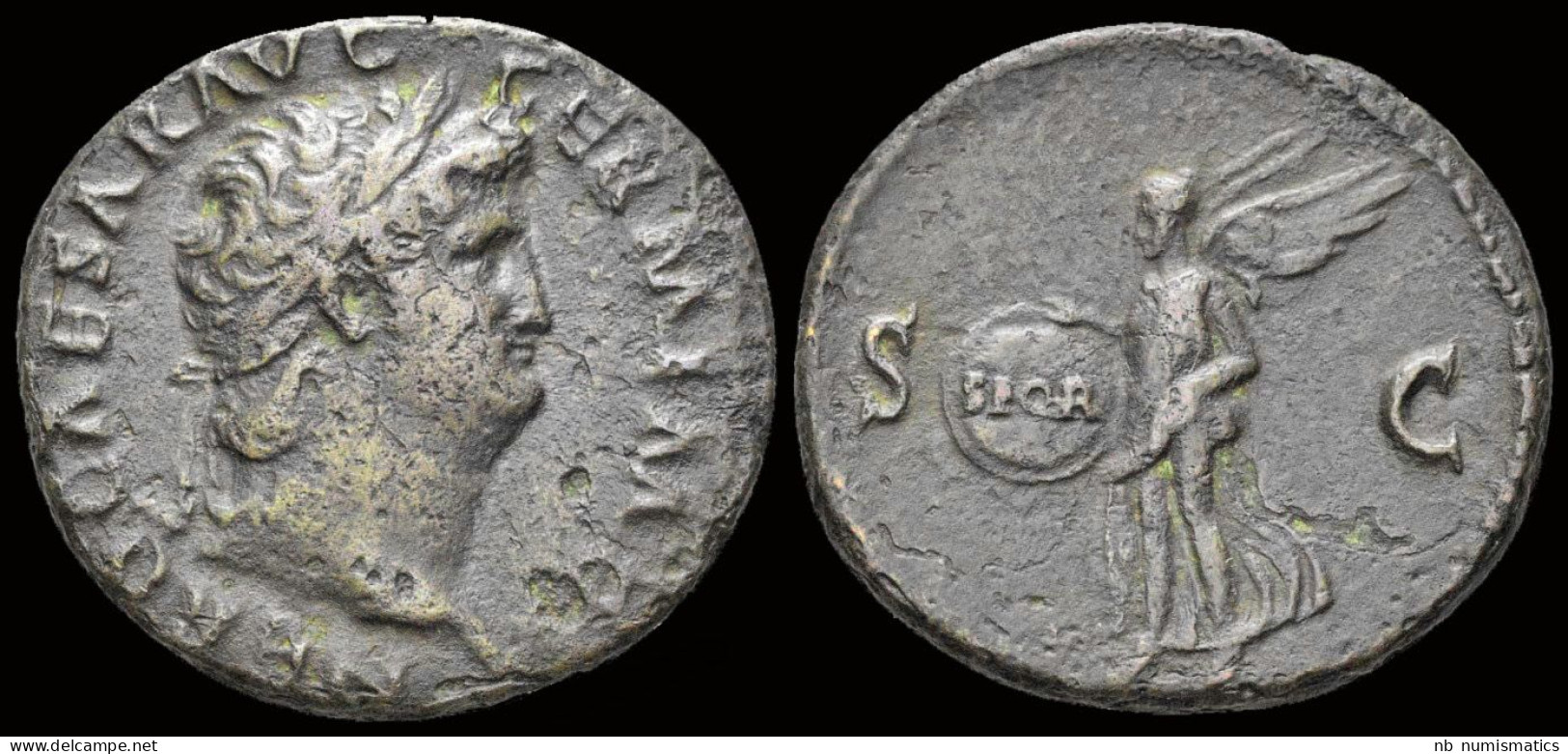 Nero AE As Victory Flying Left - The Julio-Claudians (27 BC To 69 AD)