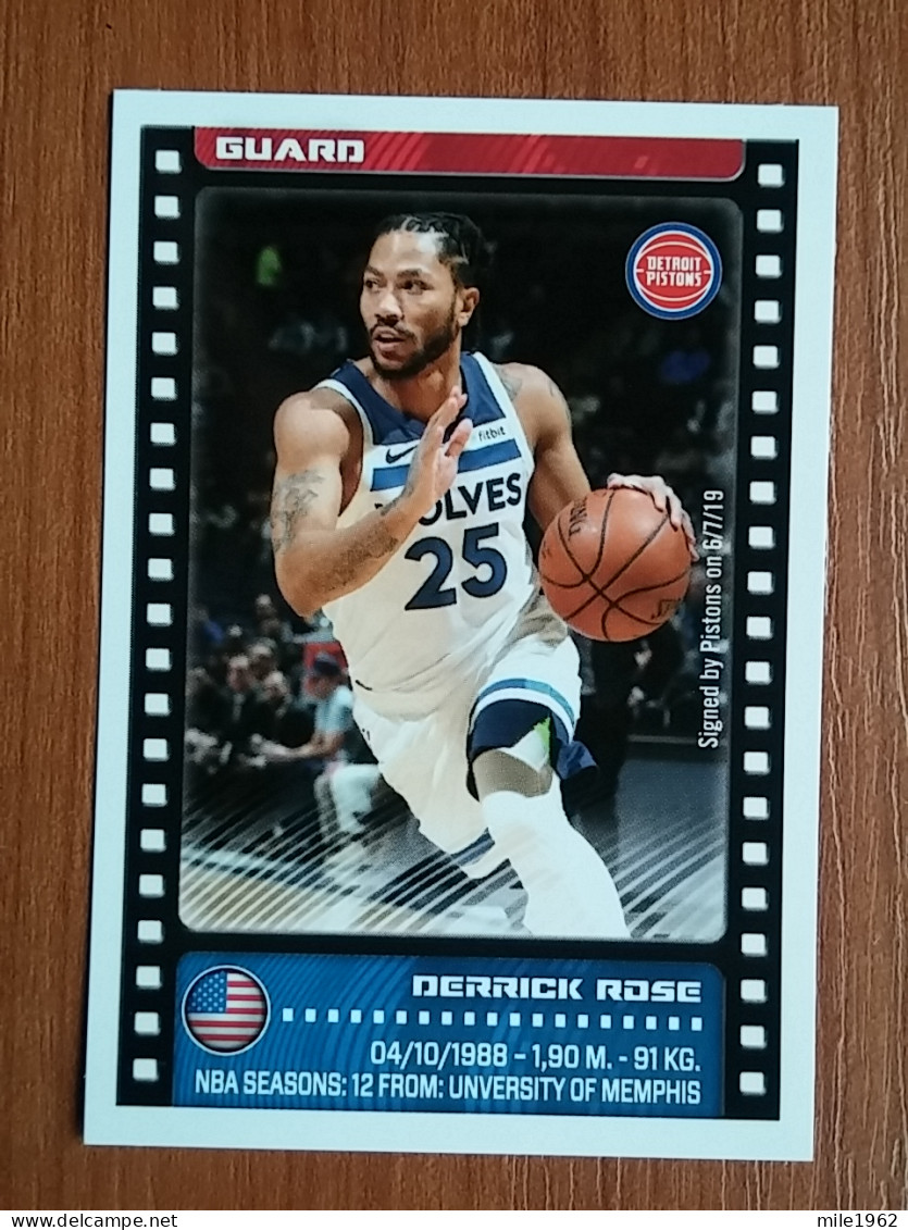 ST 3 - NBA SEASONS 2019-20, Sticker, Autocollant, PANINI, No.117 Derrick Rose, Detroit Pistons - 2000-Now