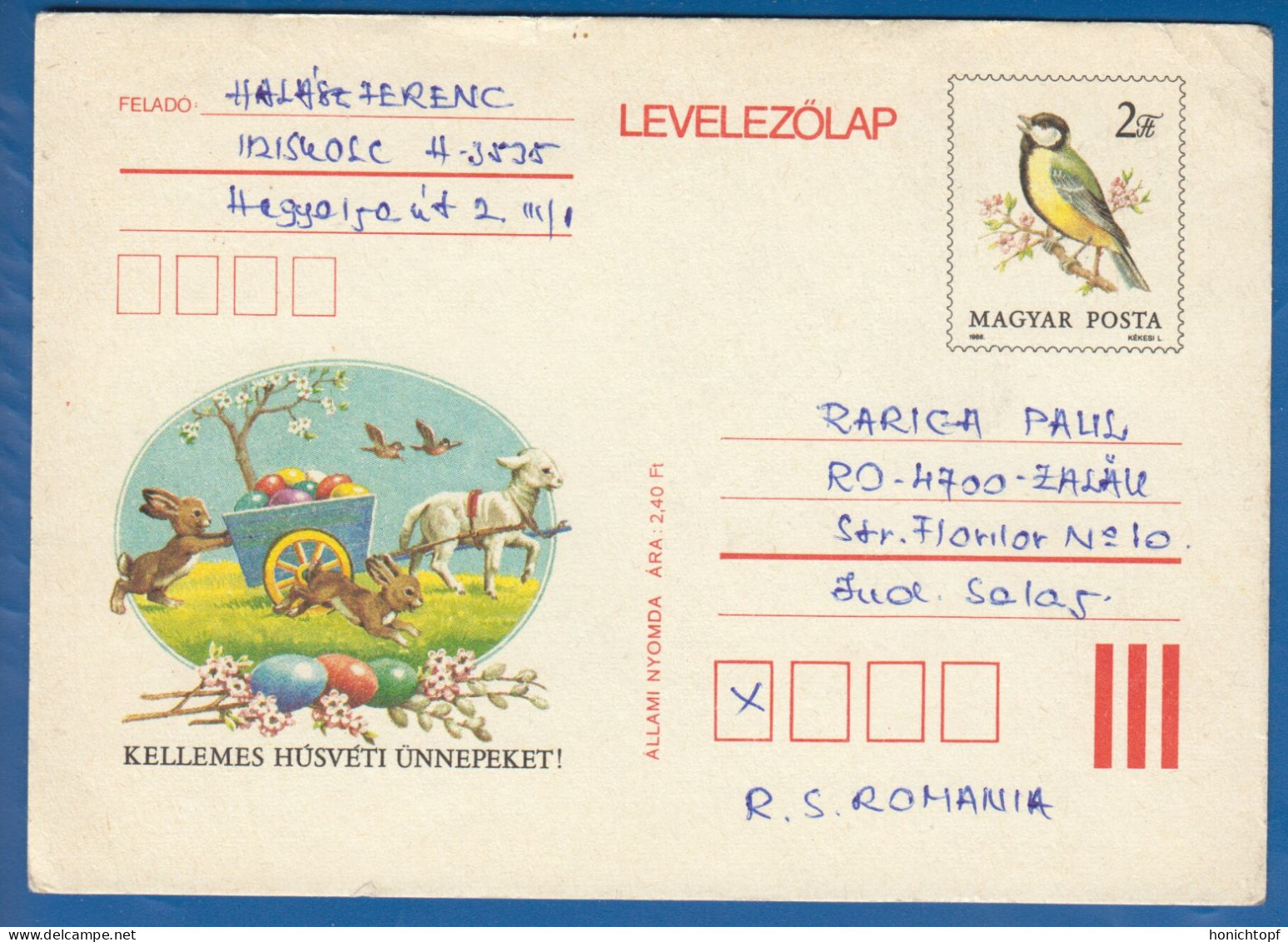 Ungarn; PC Levelezö Lap 2 Ft; Ostern; Vogel; 1988; Bild1 - Easter