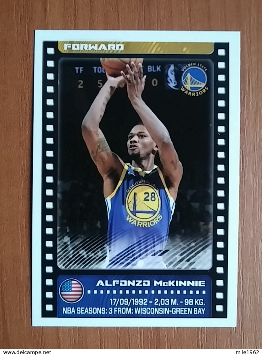 ST 4 - NBA SEASONS 2019-20, Sticker, Autocollant, PANINI, No.258 Alfonzo McKinnie, Golden State Warriors - 2000-Now