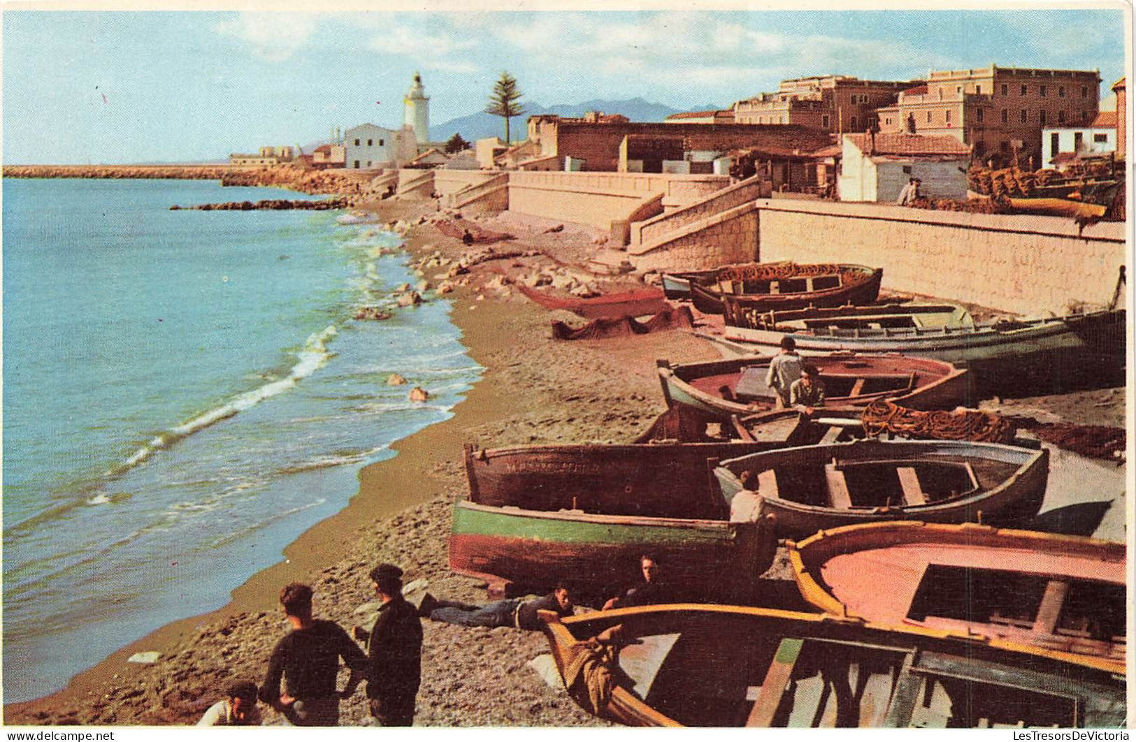 ESPAGNE - Malaga - Plage De Pêcheurs - Colorisé - Animé - Carte Postale Ancienne - Málaga