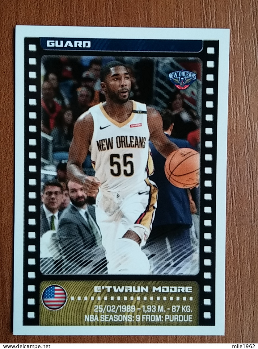 ST 7 - NBA SEASONS 2019-20, Sticker, Autocollant, PANINI, No. 337 E'Twaun Moore New Orleans Pelicans - Books