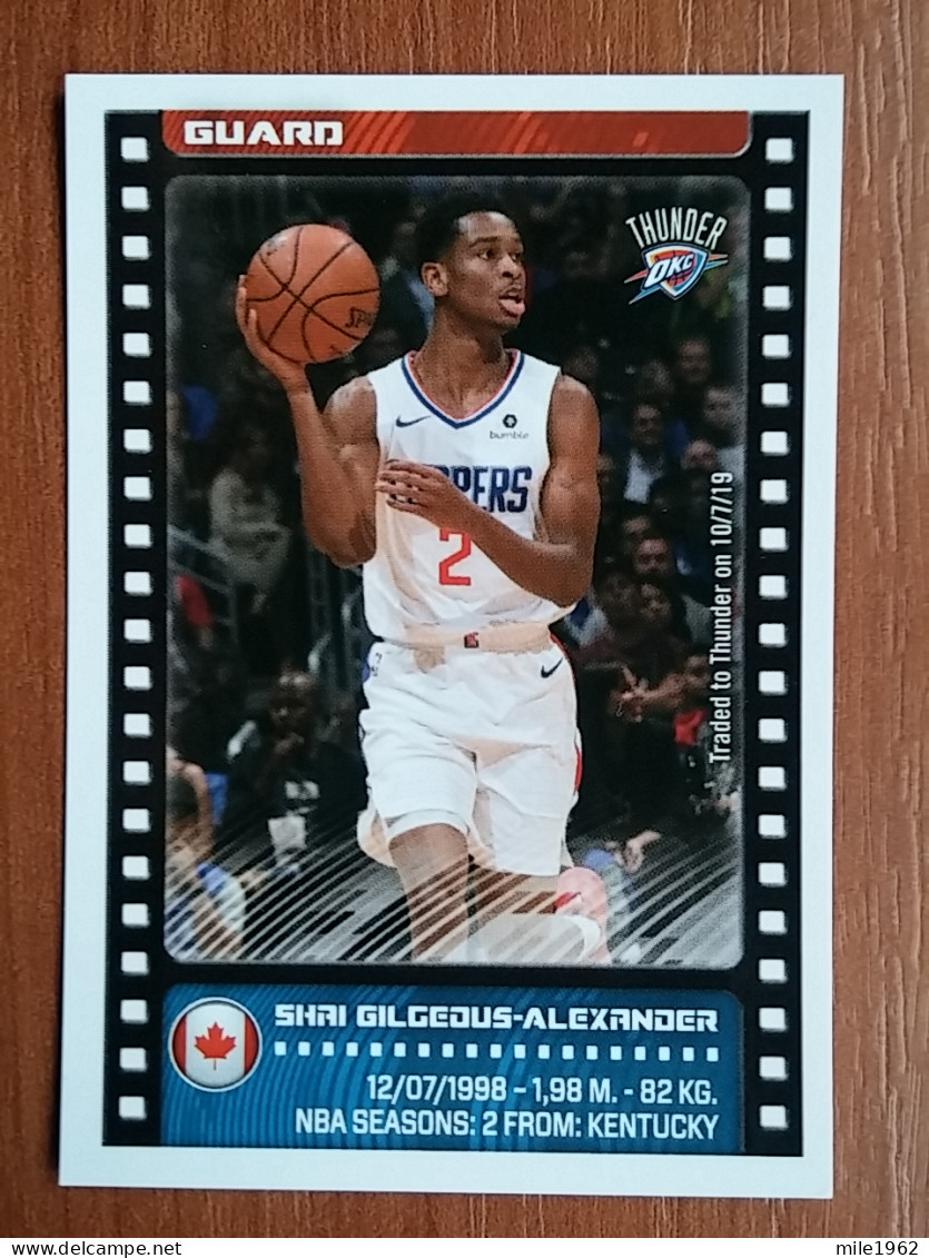ST 7 - NBA SEASONS 2019-20, Sticker, Autocollant, PANINI, No. 347 Shai Gilgeous-Alexander Oklahoma City Thunder - Livres