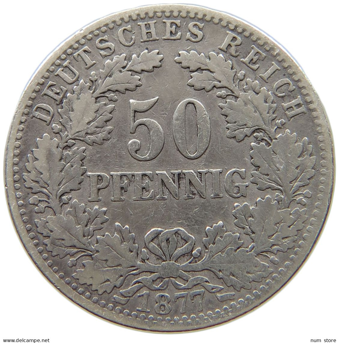 KAISERREICH 50 PFENNIG 1877 J  #a003 0649 - 50 Pfennig