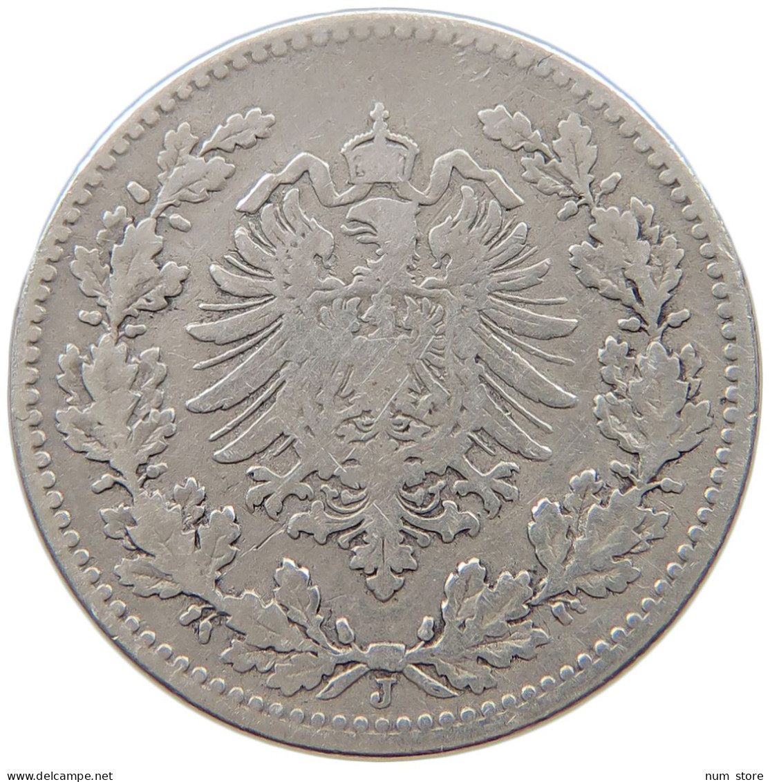 KAISERREICH 50 PFENNIG 1877 J  #a003 0649 - 50 Pfennig