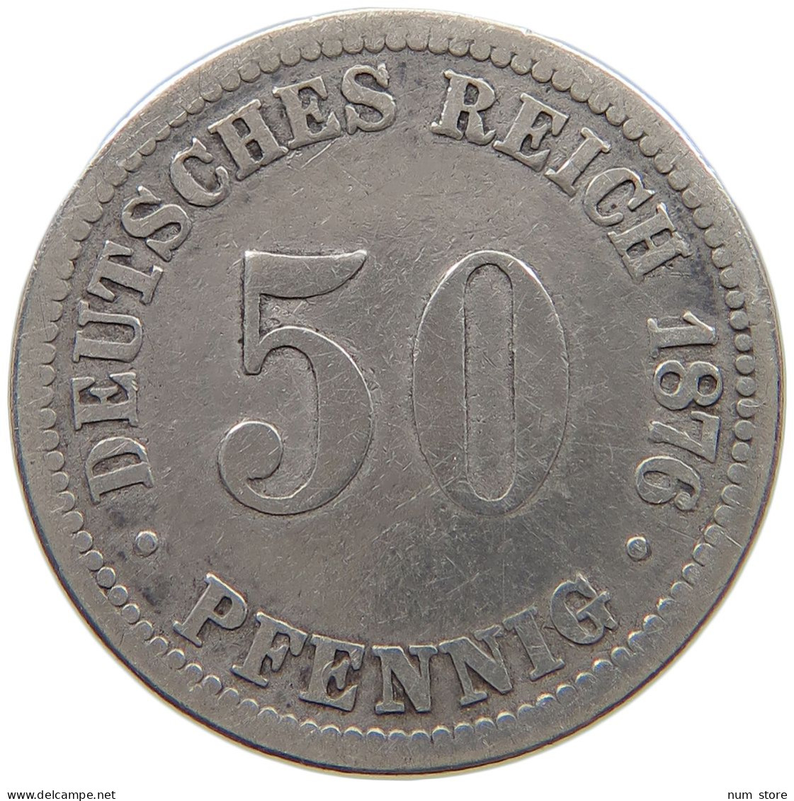 KAISERREICH 50 PFENNIG 1876 B  #a073 0819 - 50 Pfennig