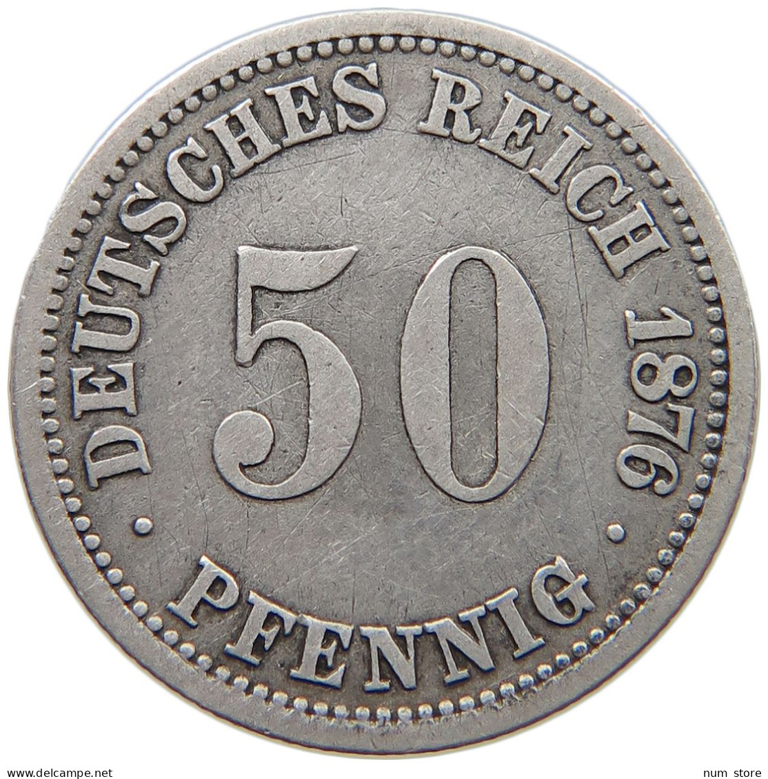 KAISERREICH 50 PFENNIG 1876 A  #c040 0355 - 50 Pfennig