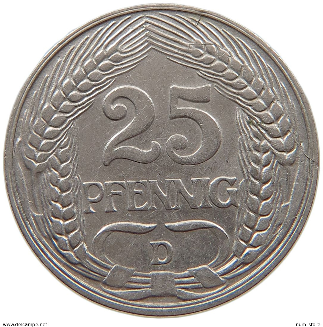 KAISERREICH 25 PFENNIG 1912 D  #a086 0963 - 25 Pfennig