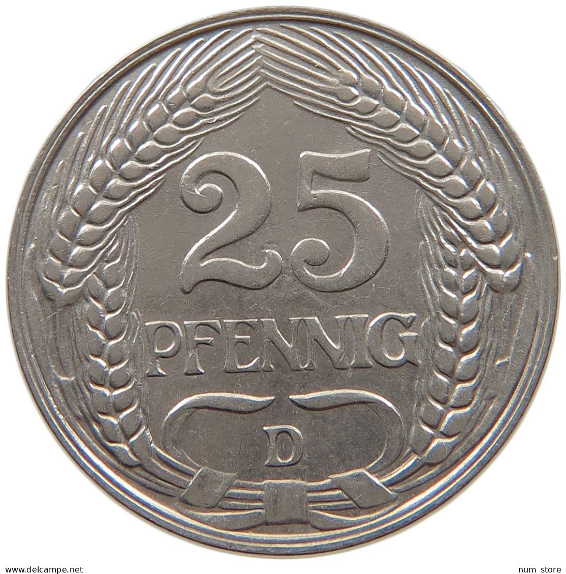 KAISERREICH 25 PFENNIG 1912 D  #a086 0965 - 25 Pfennig