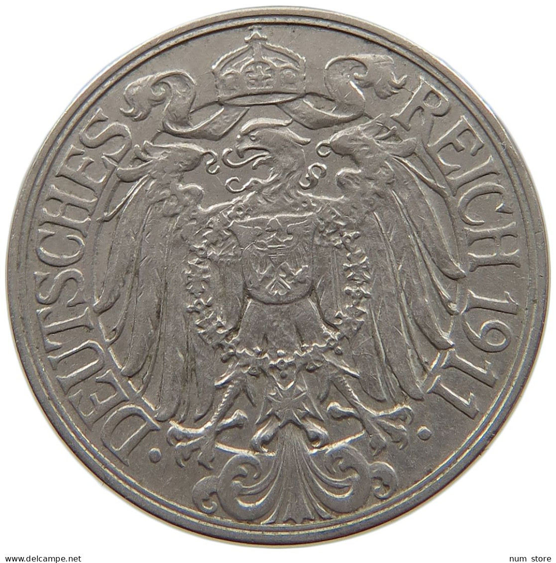 KAISERREICH 25 PFENNIG 1911 A  #a086 0901 - 25 Pfennig