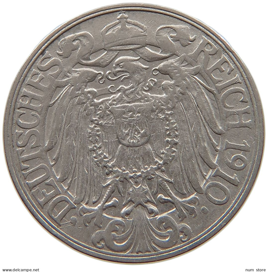 KAISERREICH 25 PFENNIG 1910 F  #a086 0935 - 25 Pfennig