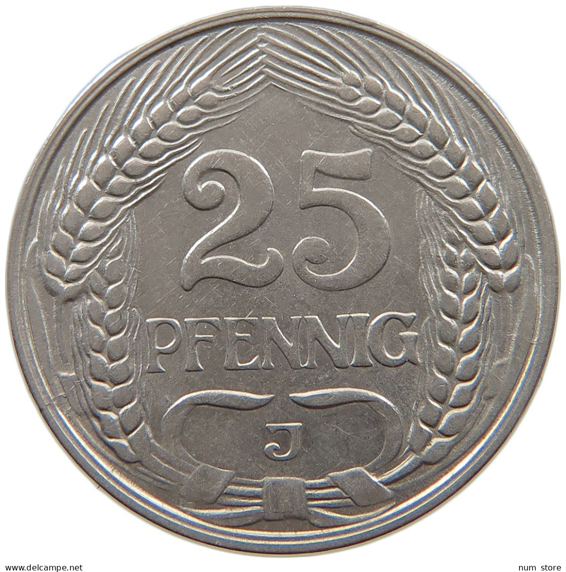 KAISERREICH 25 PFENNIG 1910 J  #a086 0903 - 25 Pfennig