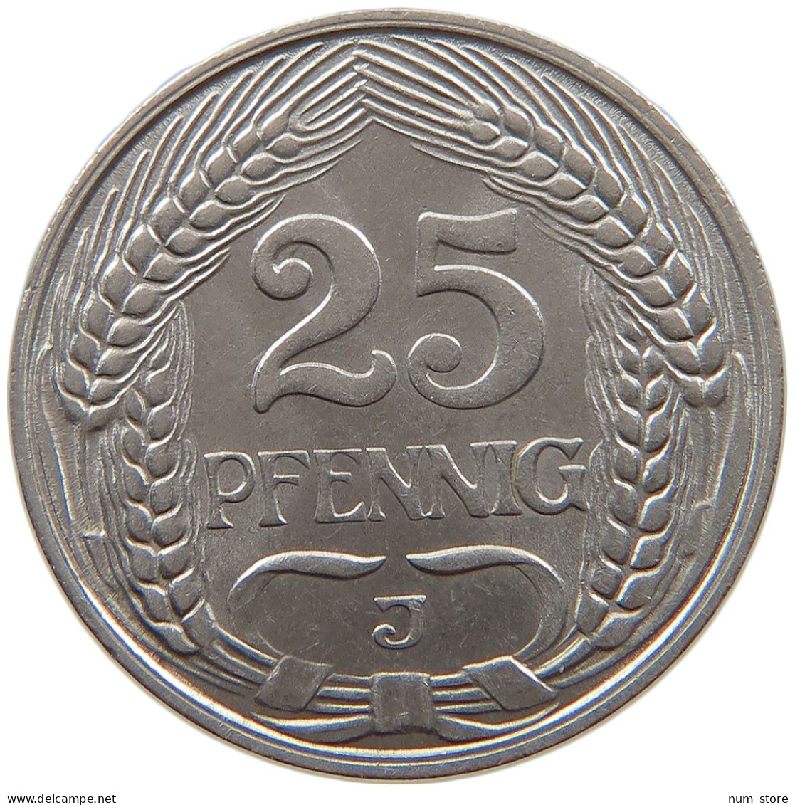 KAISERREICH 25 PFENNIG 1910 J  #a086 0889 - 25 Pfennig