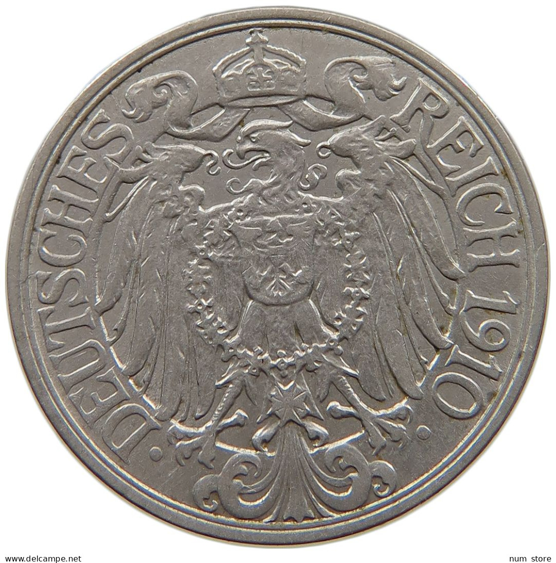 KAISERREICH 25 PFENNIG 1910 A  #a086 0897 - 25 Pfennig